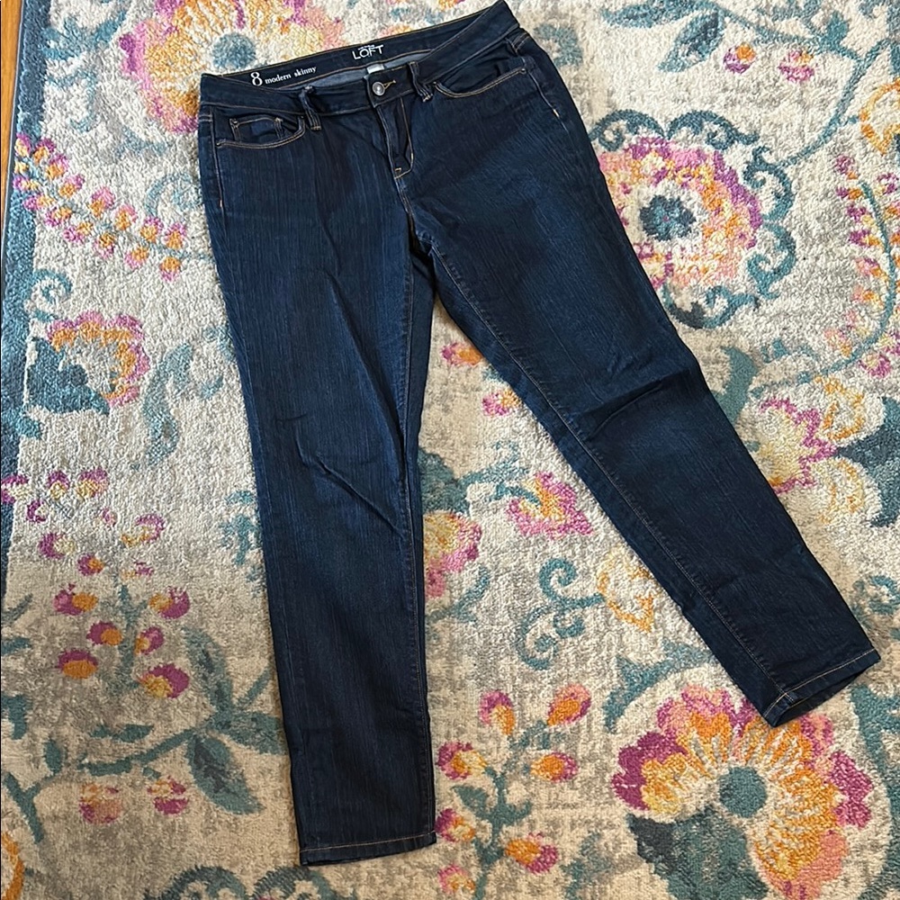 LOFT Women's Dark Blue Skinny Jeans